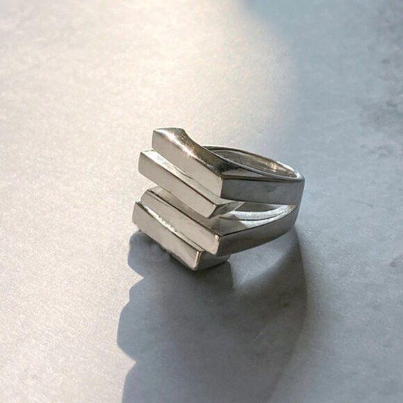 New Multi-Layer Irregular Trapezoid Squared Ring - Picture 2 of 8